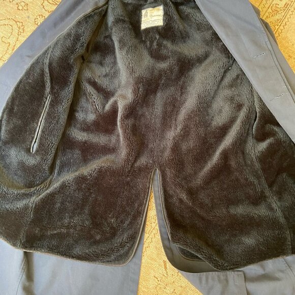 London Fog Towne Men's Navy Blue Long Fleece Lined Trench Coat Jacket Sz 42 Long - Picture 11 of 13